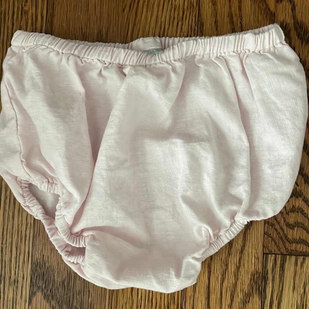 Southern Boutique Pink Linen Easter Portrait Dress Bloomer Set 18M Church - Picture 7 of 8